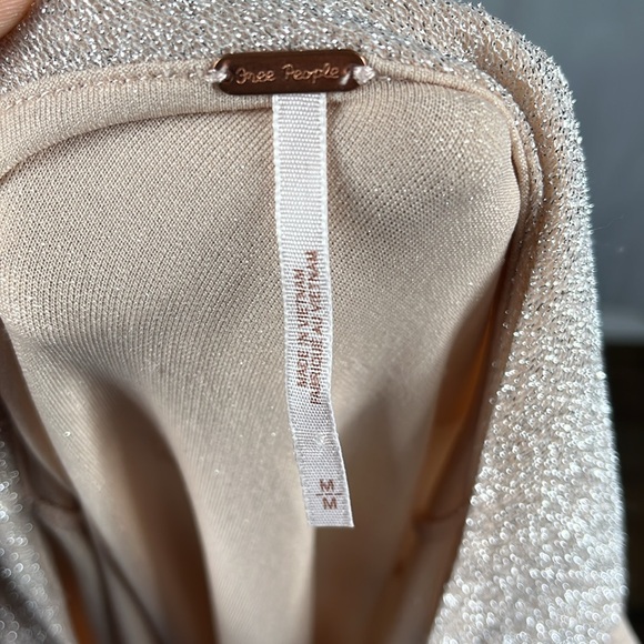 Free People One More Time Lurex Wrap Dress in Peach. - Picture 8 of 10